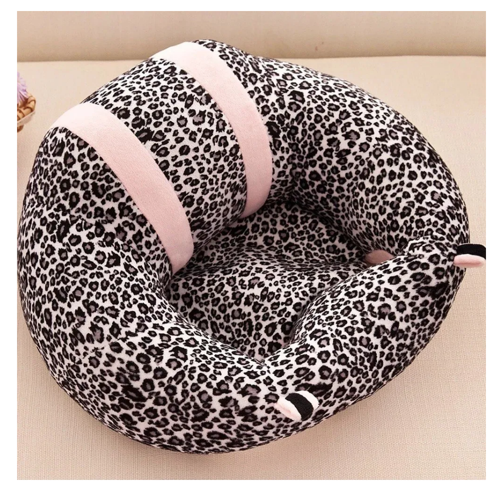 Cojin Asiento Apoyo Bebe Cojin Entrenamiento Sentar leopardo Rosa-1