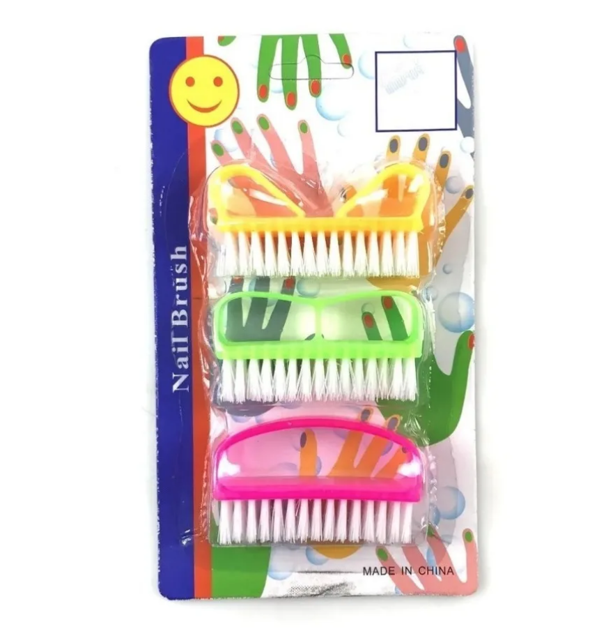 Escobilla Para Uñas Manicure Cepillo Limpieza 3 Unidades-0