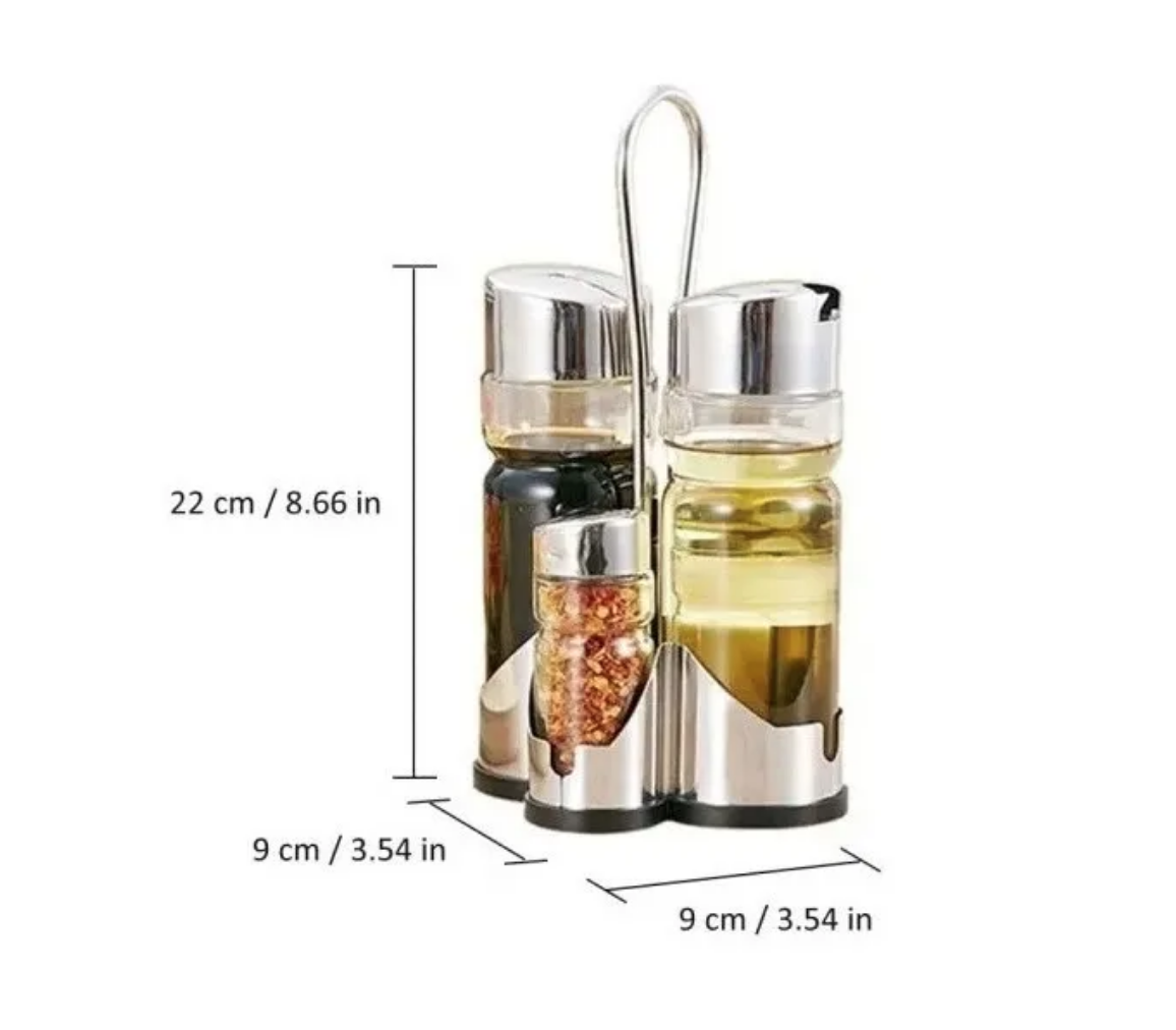 Set Alcuza Aceitero Salero Limon Vinagre Pimienta 4 Piezas-1