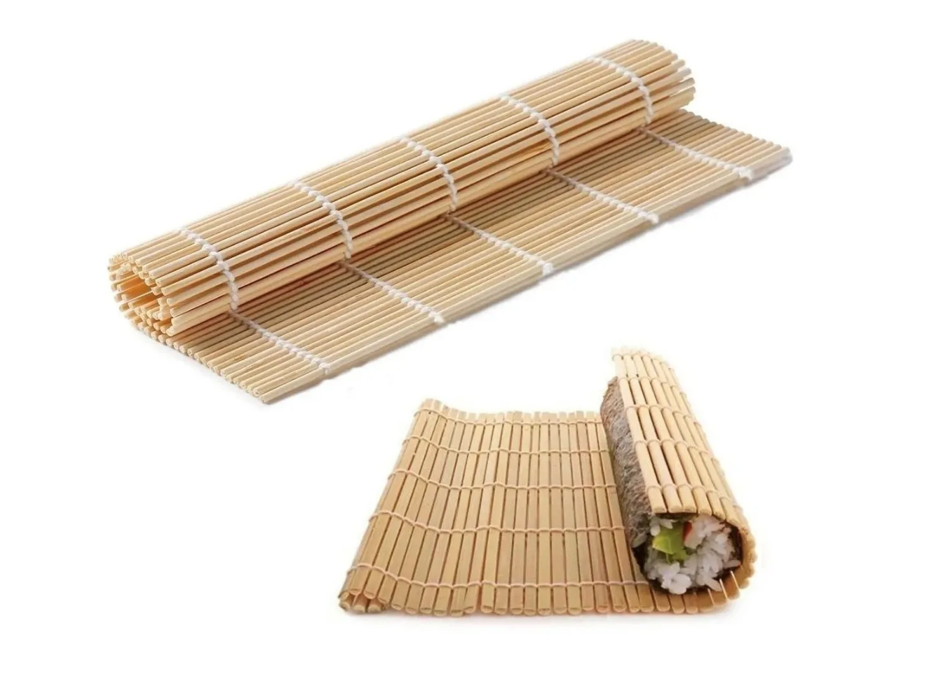 Pack 6 Esterilla Redonda Bambú Para Sushi De 30x42cm-0