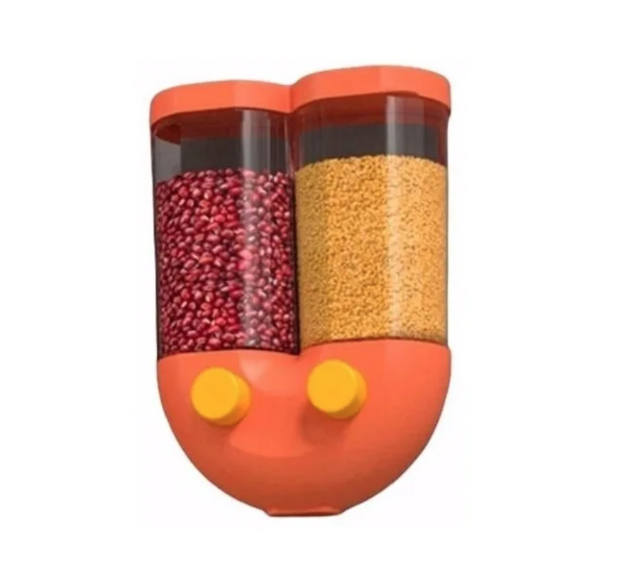Dispensador Naranja Pared 1300 Ml Cereal Frutos Secos Cocina-0