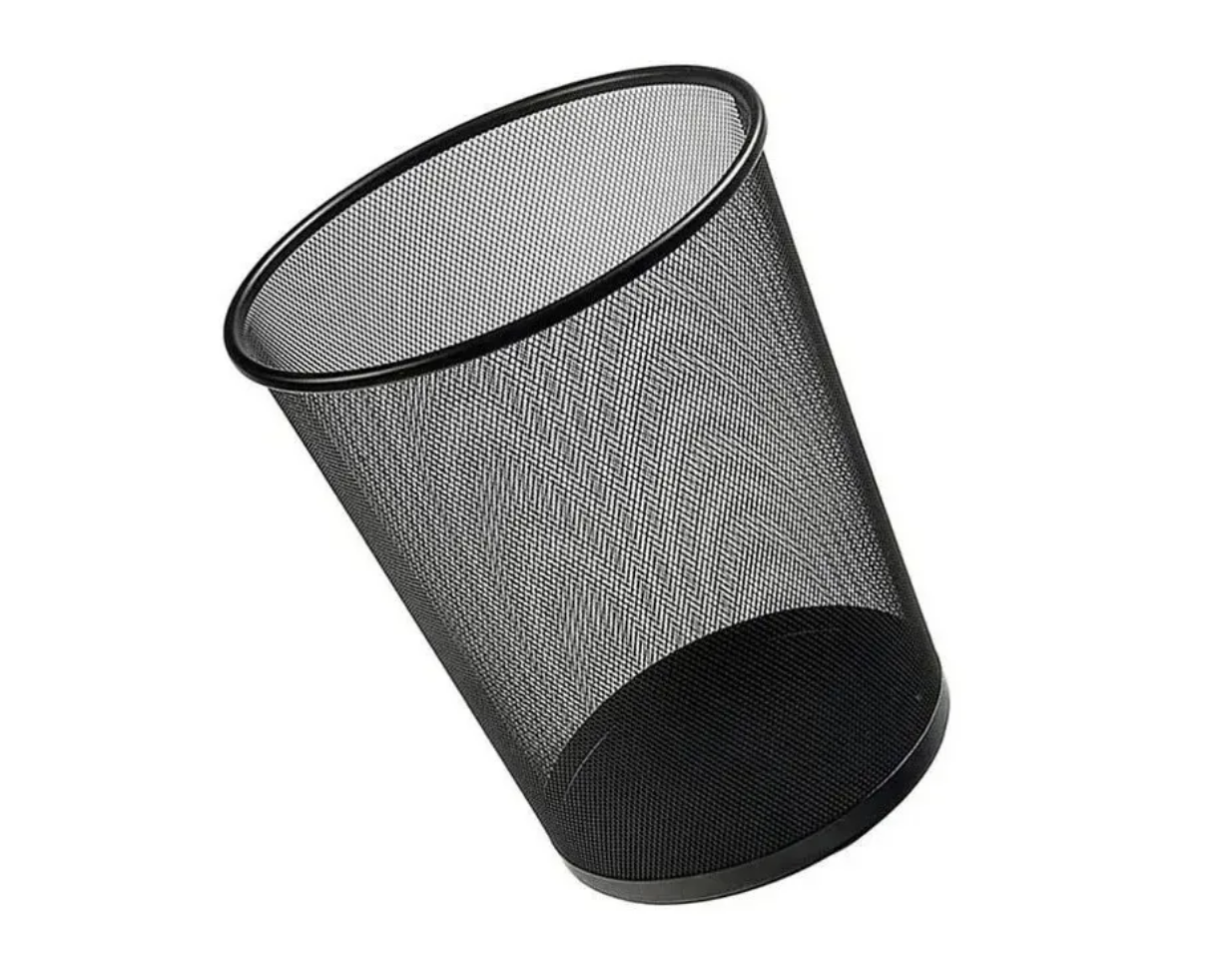 Basurero Metálico Redondo Papelera De Oficina Malla Pequeño-0