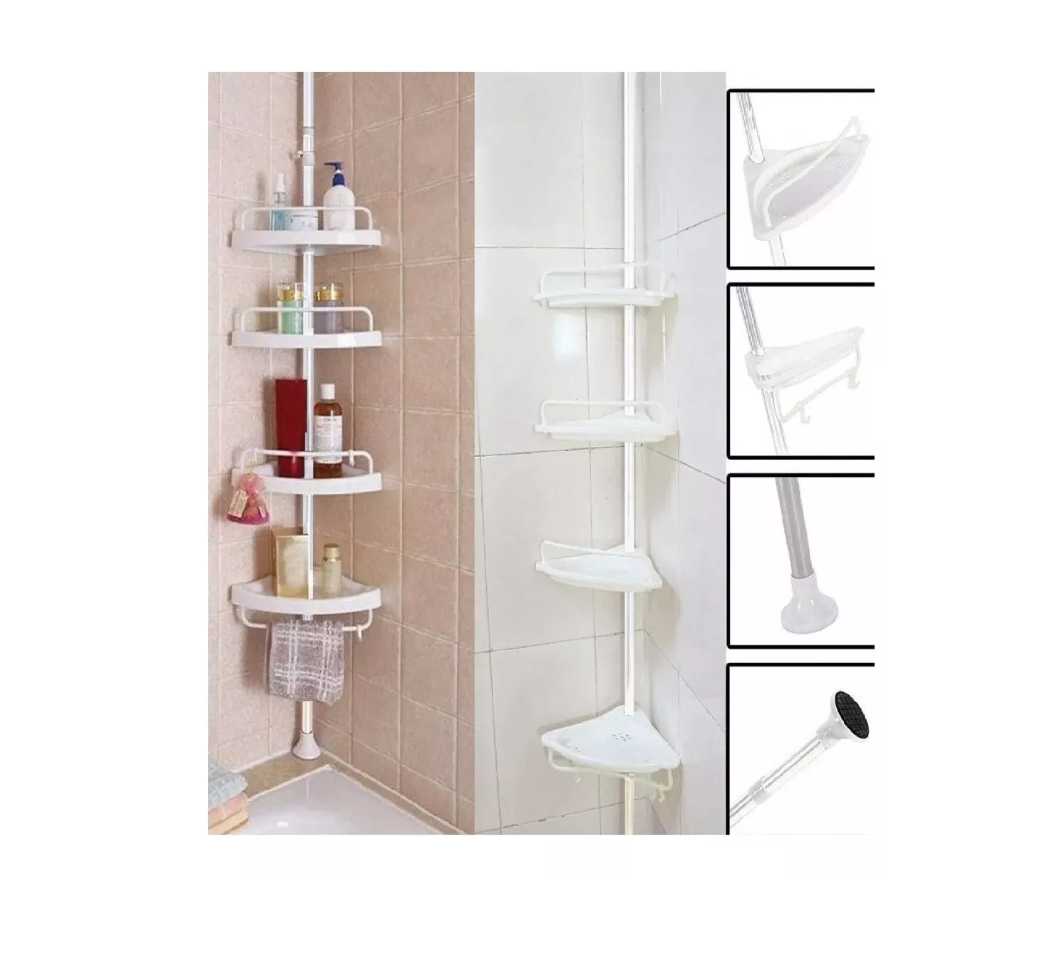 Esquinero De Ducha Multi-uso 4 Repisas Ajustable -1