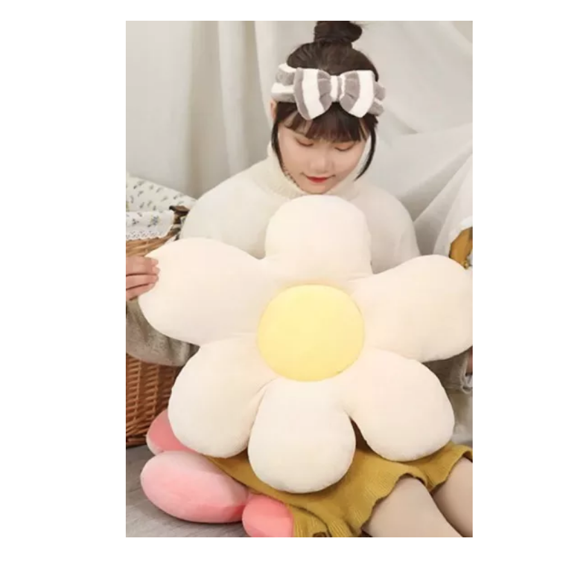 Cojín Decorativo Peluche Formato Flor Multicolores 45cm-1