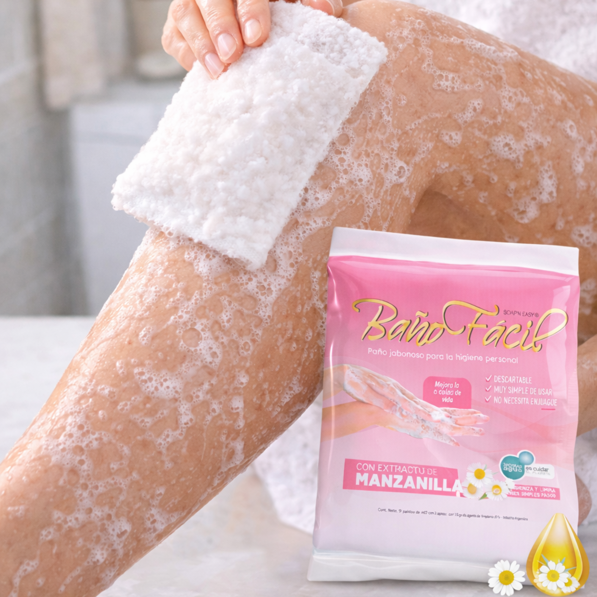 Paño Jabonoso Baño Facil con Manzanilla-1