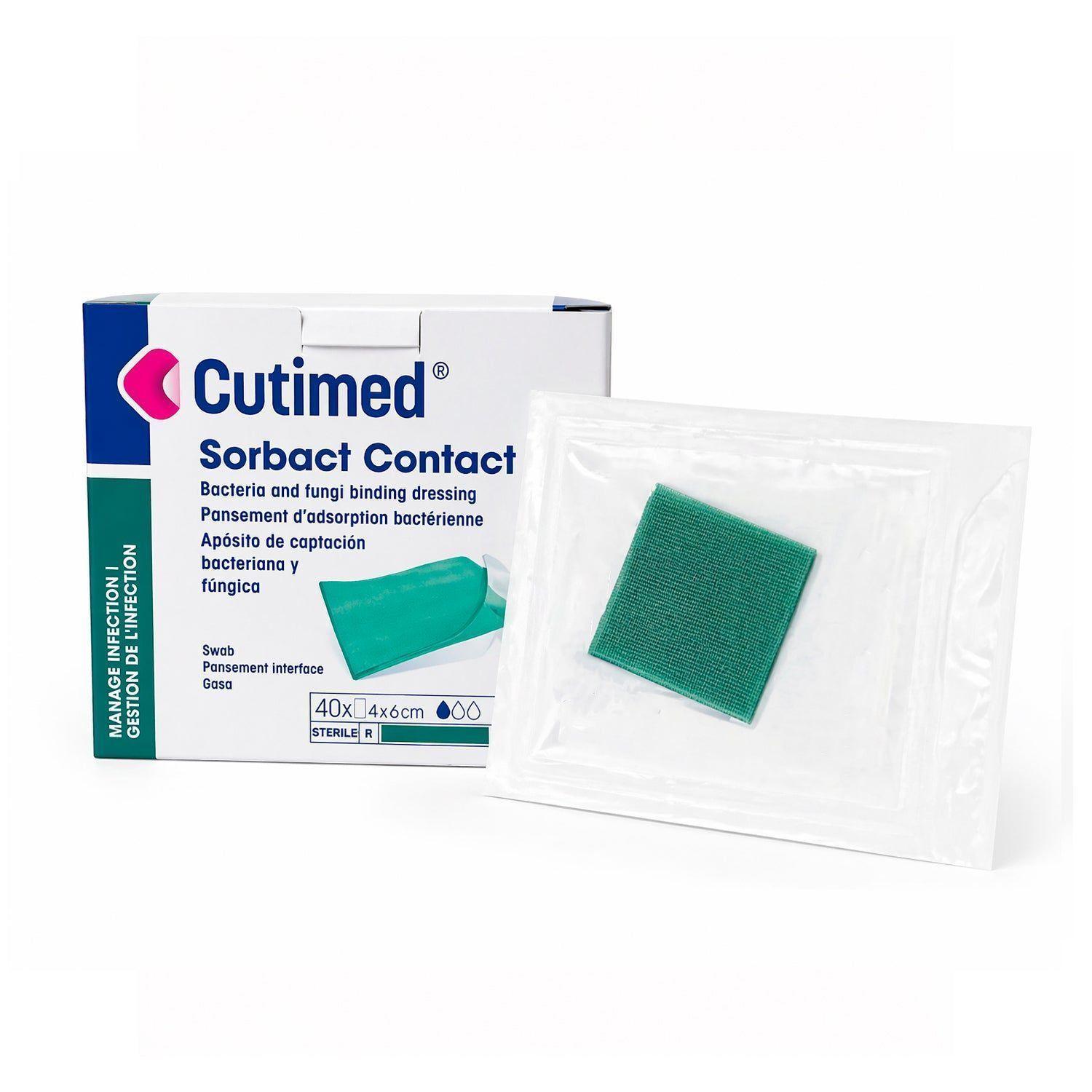 Cutimed Sorbact 4x6 cm Antimicrobiano 1 unidad | Malla Esteril Heridas-1