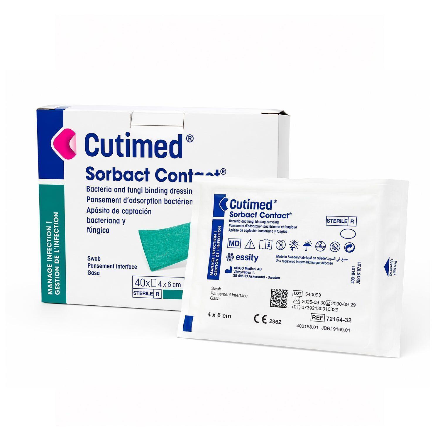 Cutimed Sorbact 4x6 cm Antimicrobiano 1 unidad | Malla Esteril Heridas-2