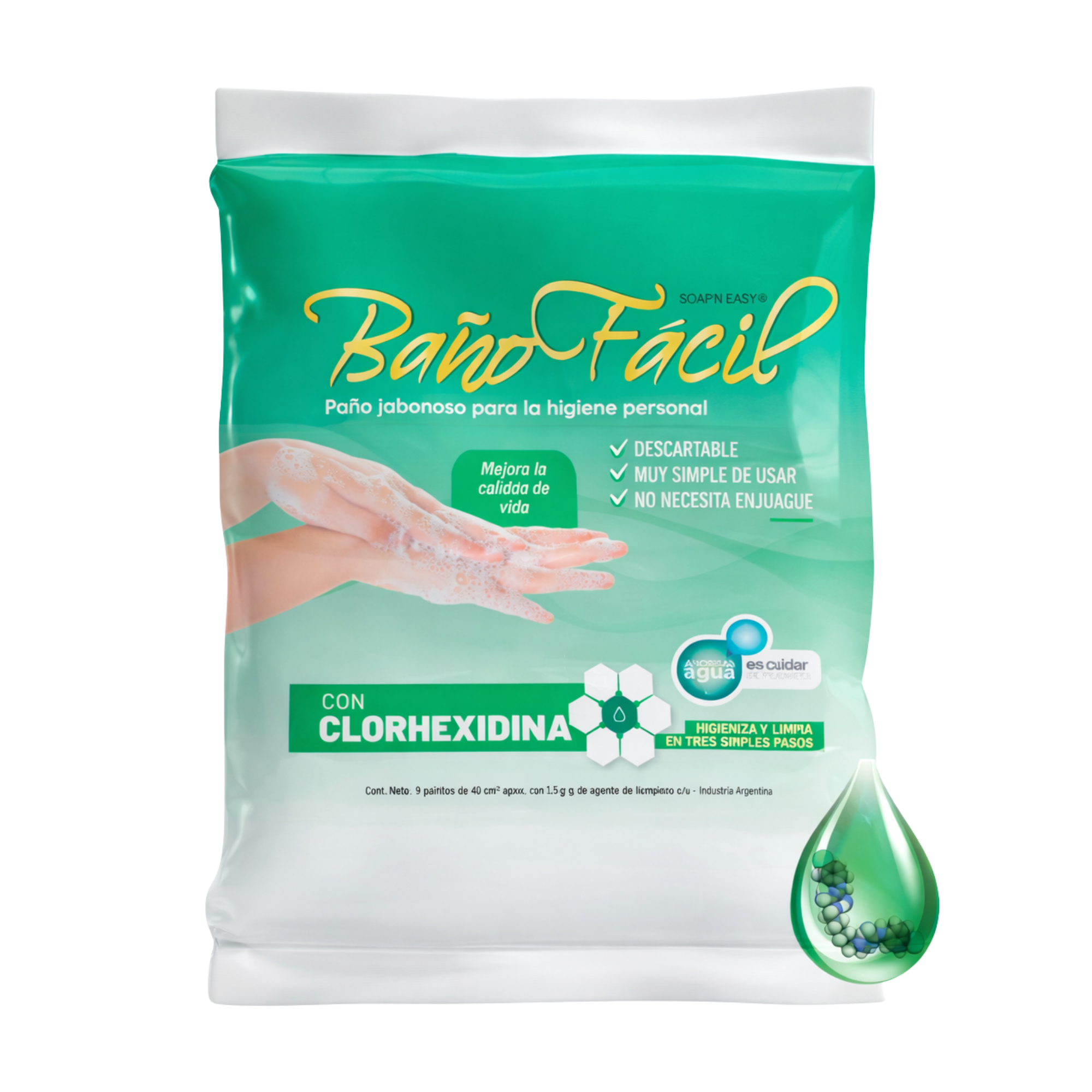 Paño Jabonoso Baño Facil con Clorhexidina-0