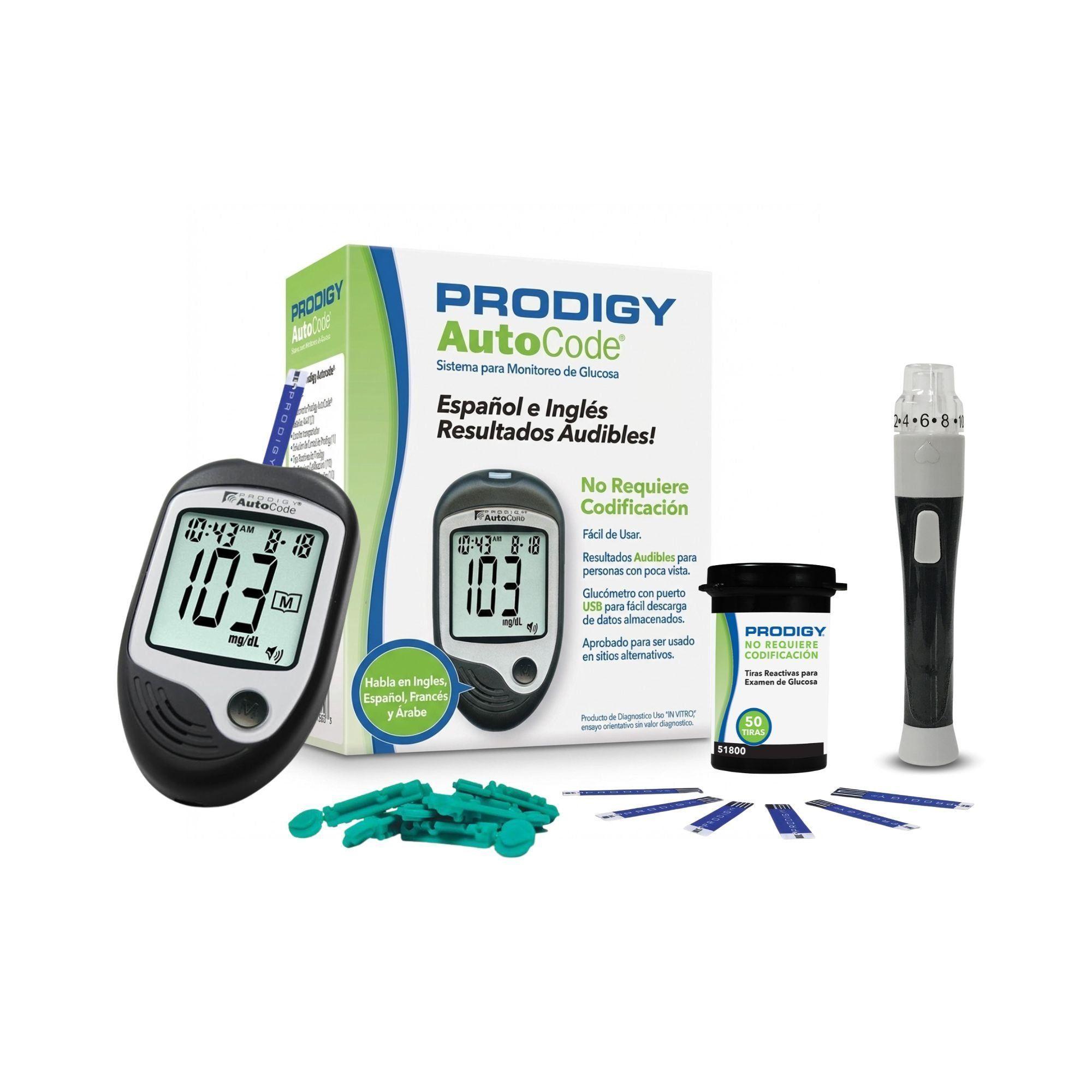 Glucometro Prodigy con Voz + 50 Tiras Reactivas + 10 Lancetas-1