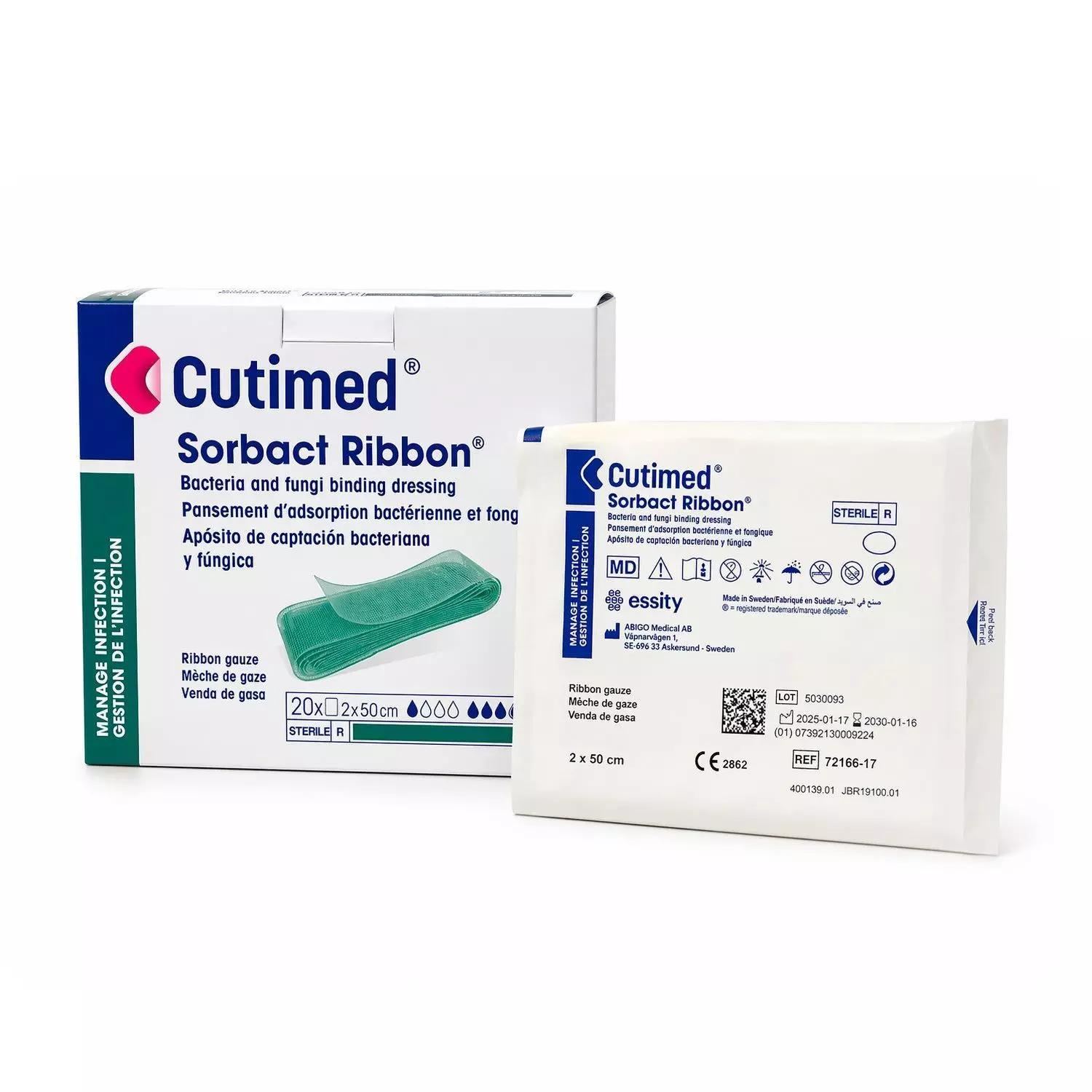 Cutimed Sorbact 2x50 cm Aposito Antimicrobiano 1 Unidad | Malla Esteril para Heridas Profundas-2
