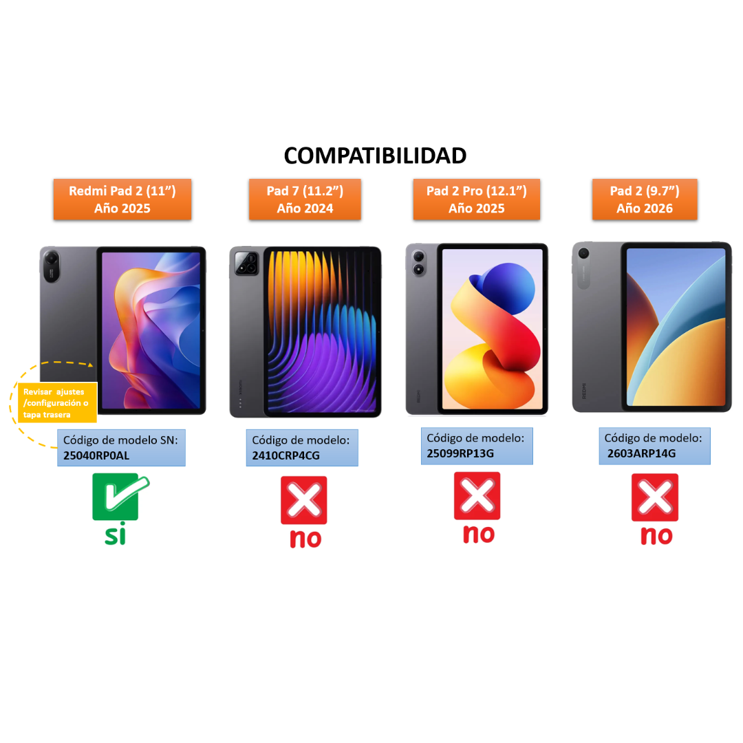 Funda/Flip Cover compatible Redmi Pad 2 (11" pulgadas)-4