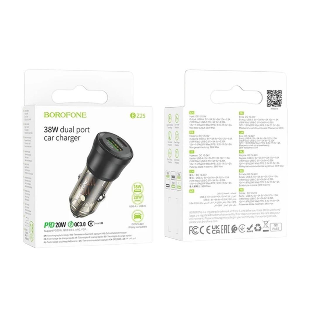 ADAPTADOR CARGADOR PARA VEHICULO BOROFONE BZ25-5