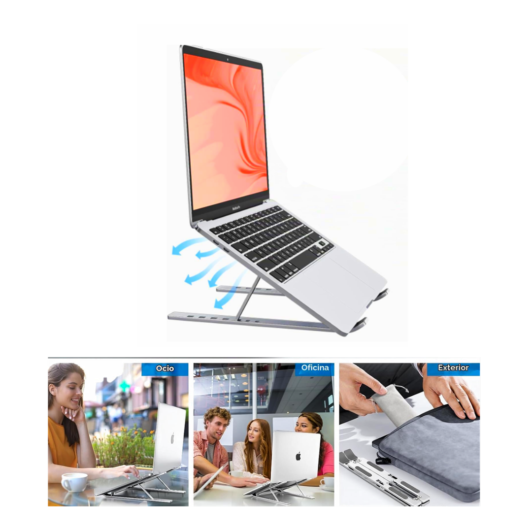 Soporte Base Metalico Para Notebook Gris-2