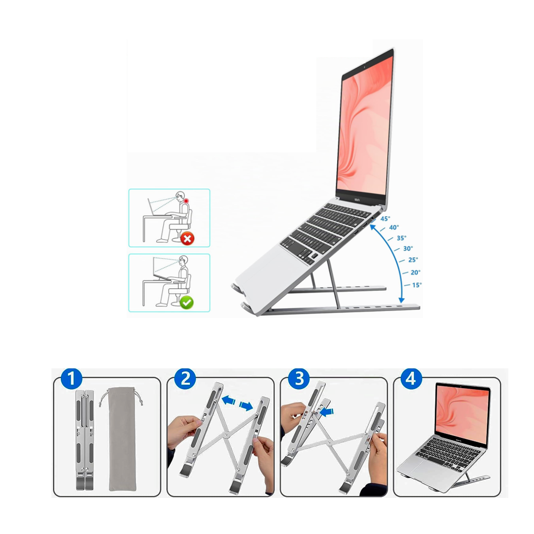 Soporte Base Metalico Para Notebook Gris-3