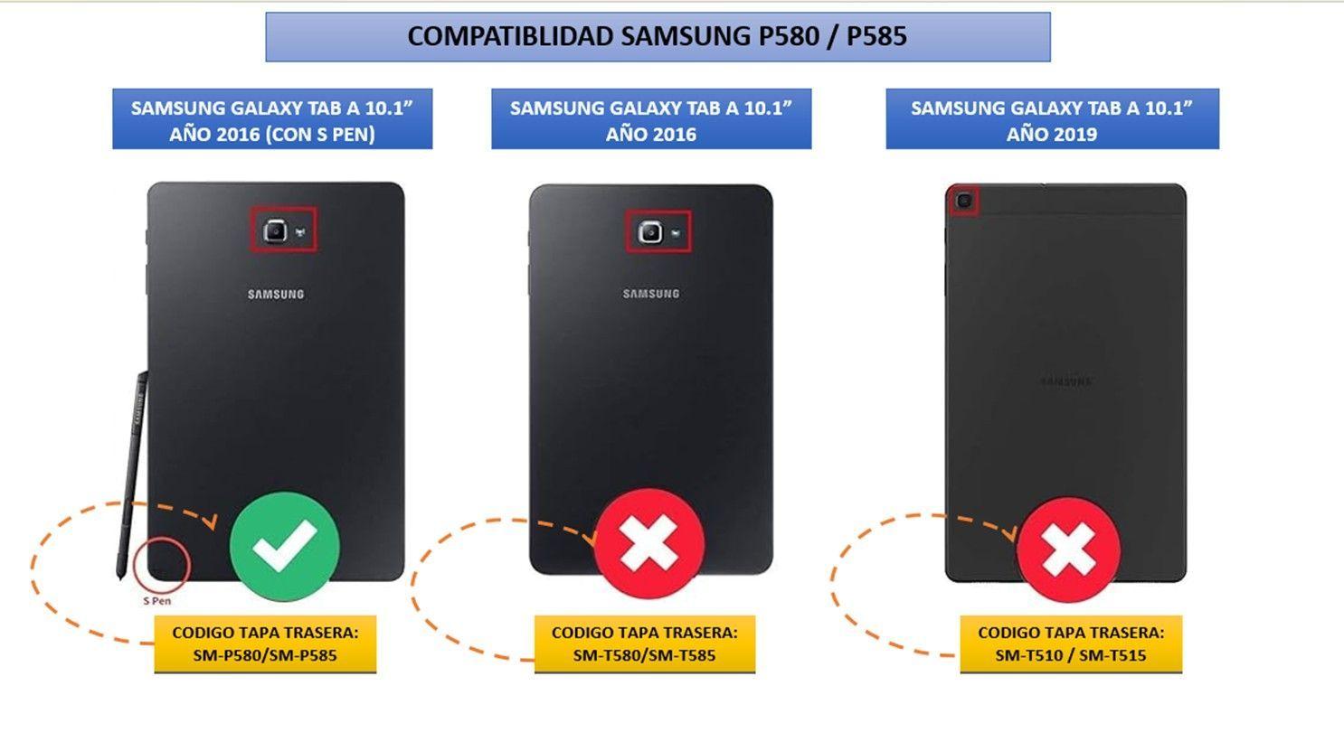 FUNDA TABLET SAMSUNG GALAXY TAB A 10.1" PULGADAS P580-P585-6