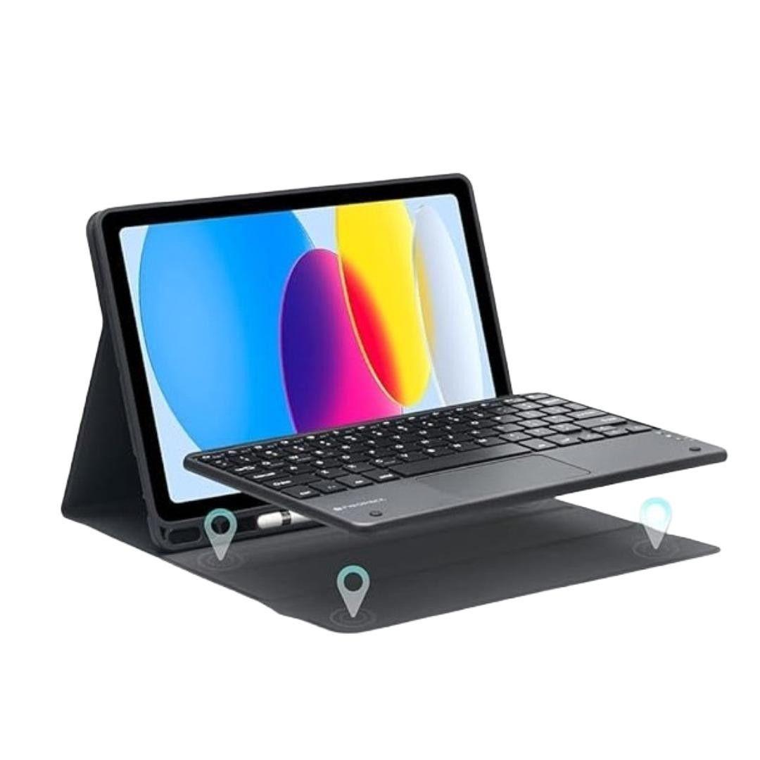 FUNDA CON TECLADO BLUETOOTH IPAD A16 2025 Y IPAD DECIMA GENERACION 2022-2