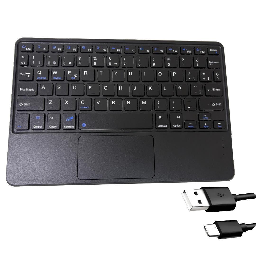 FUNDA CON TECLADO BLUETOOTH IPAD A16 2025 Y IPAD DECIMA GENERACION 2022-3