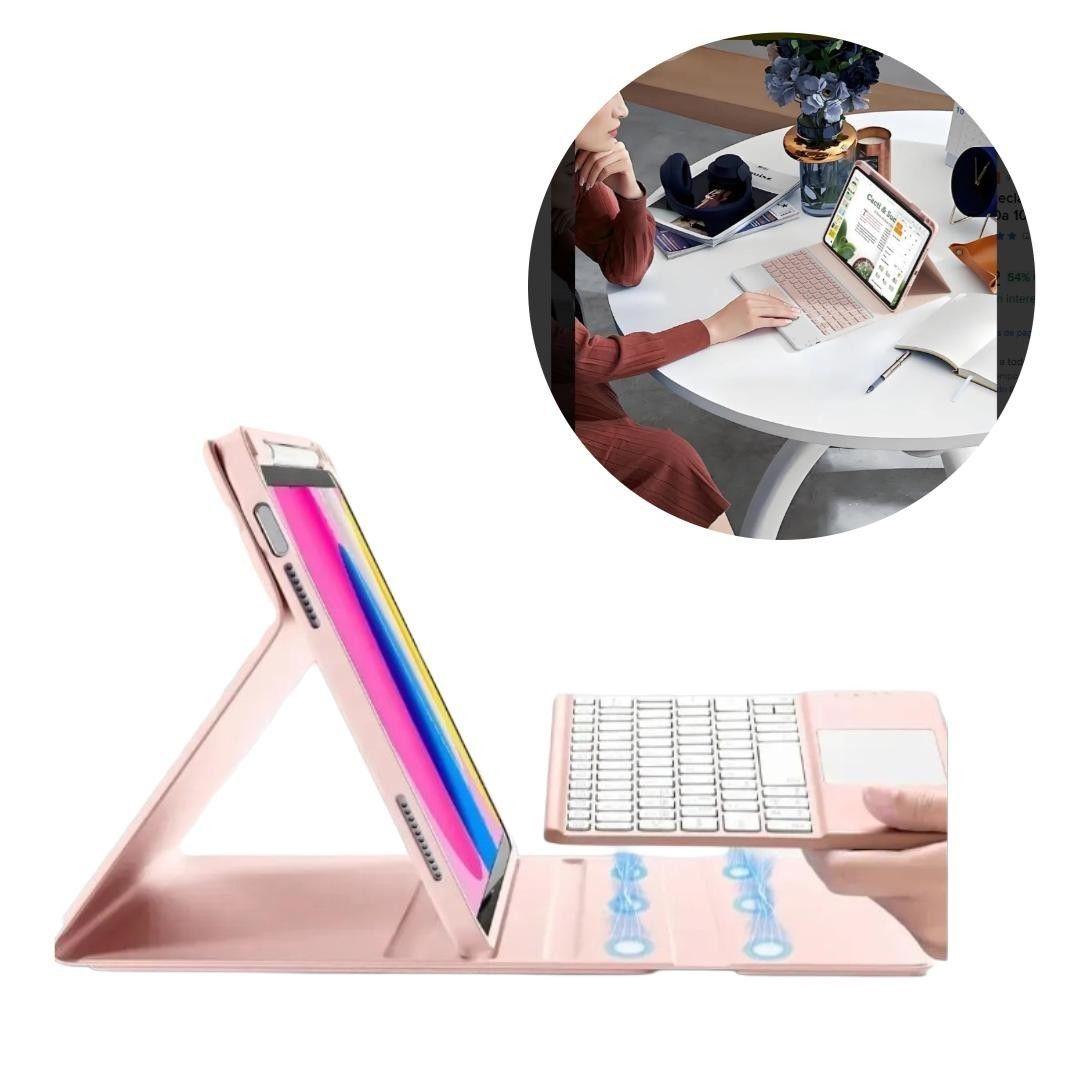 FUNDA CON TECLADO TOUCHPAD BLUETOOTH IPAD A16 2025 y IPAD DECIMA GENERACION 2022-5