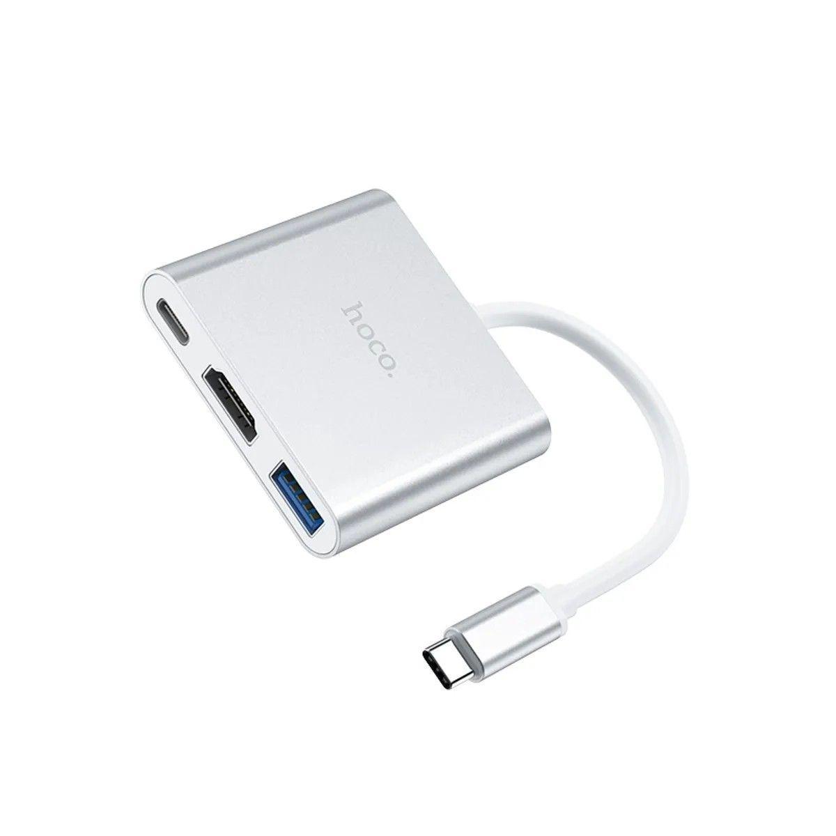 Hub Adaptador Tipo C A Usb 3 0 Hdmi Tipo C pd Hb14 Hoco-2
