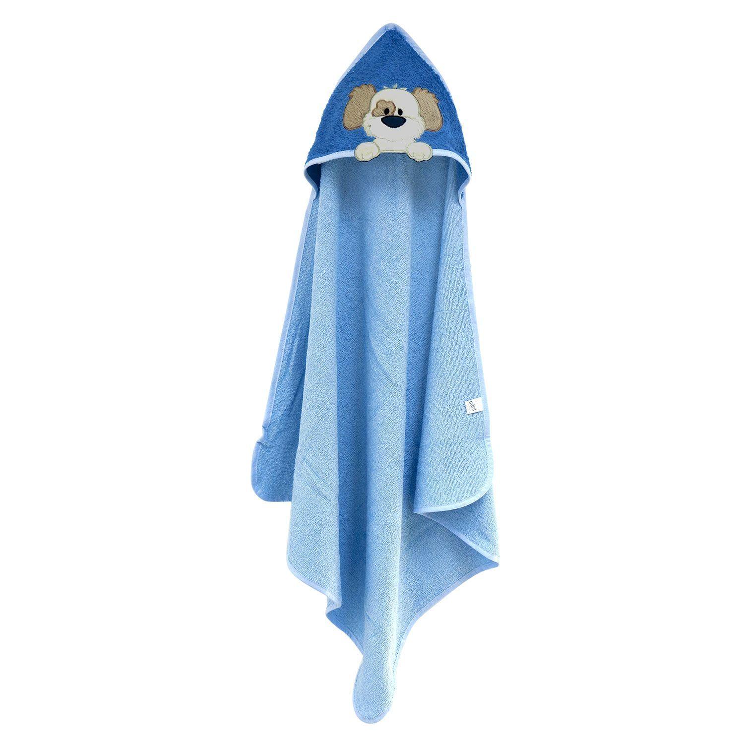 Toalla Capucha para bebé Algodón 75x75 cms azul-2