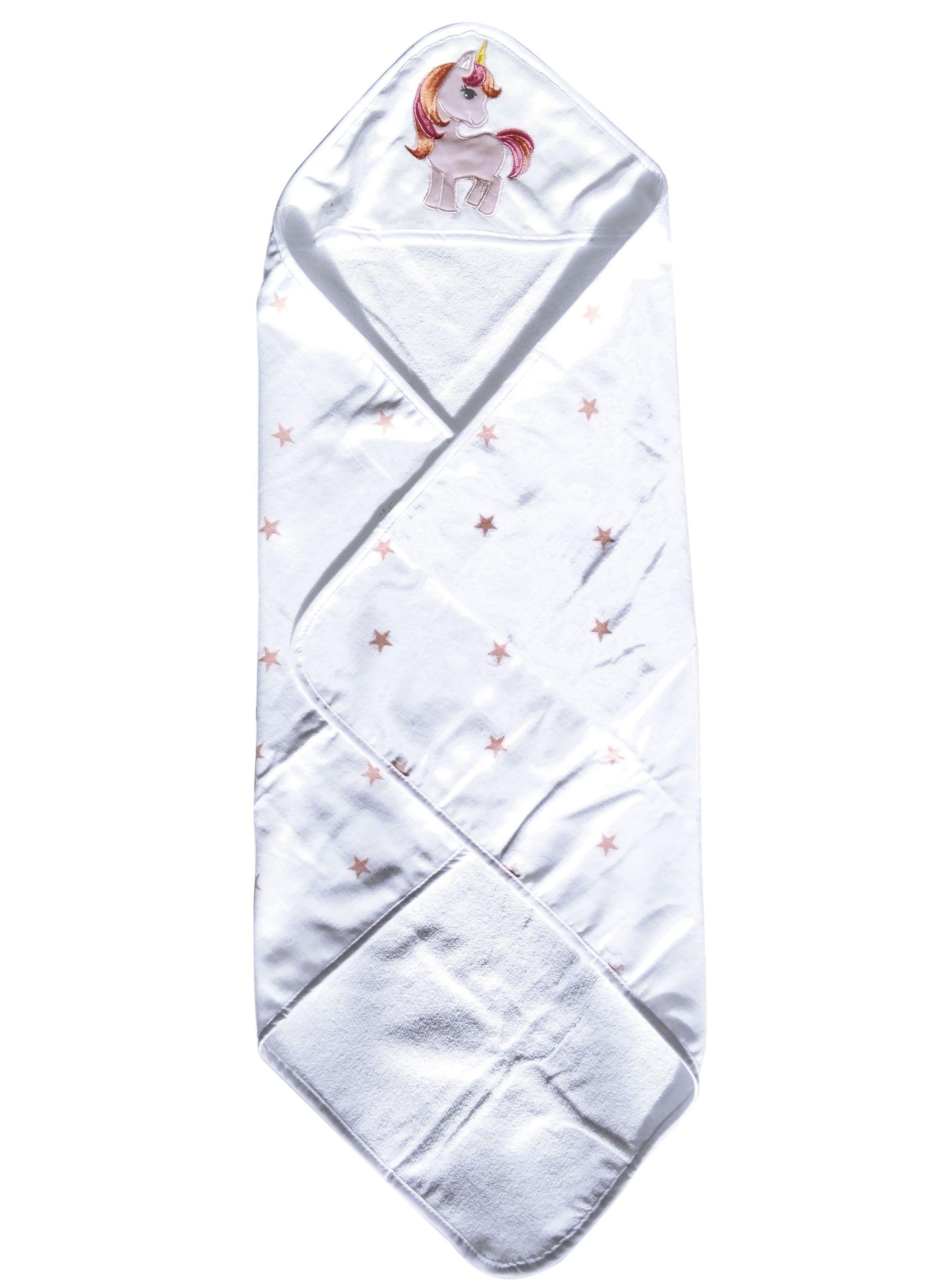 Toalla Capucha para bebé Algodón 75x75 cms unicornio-2