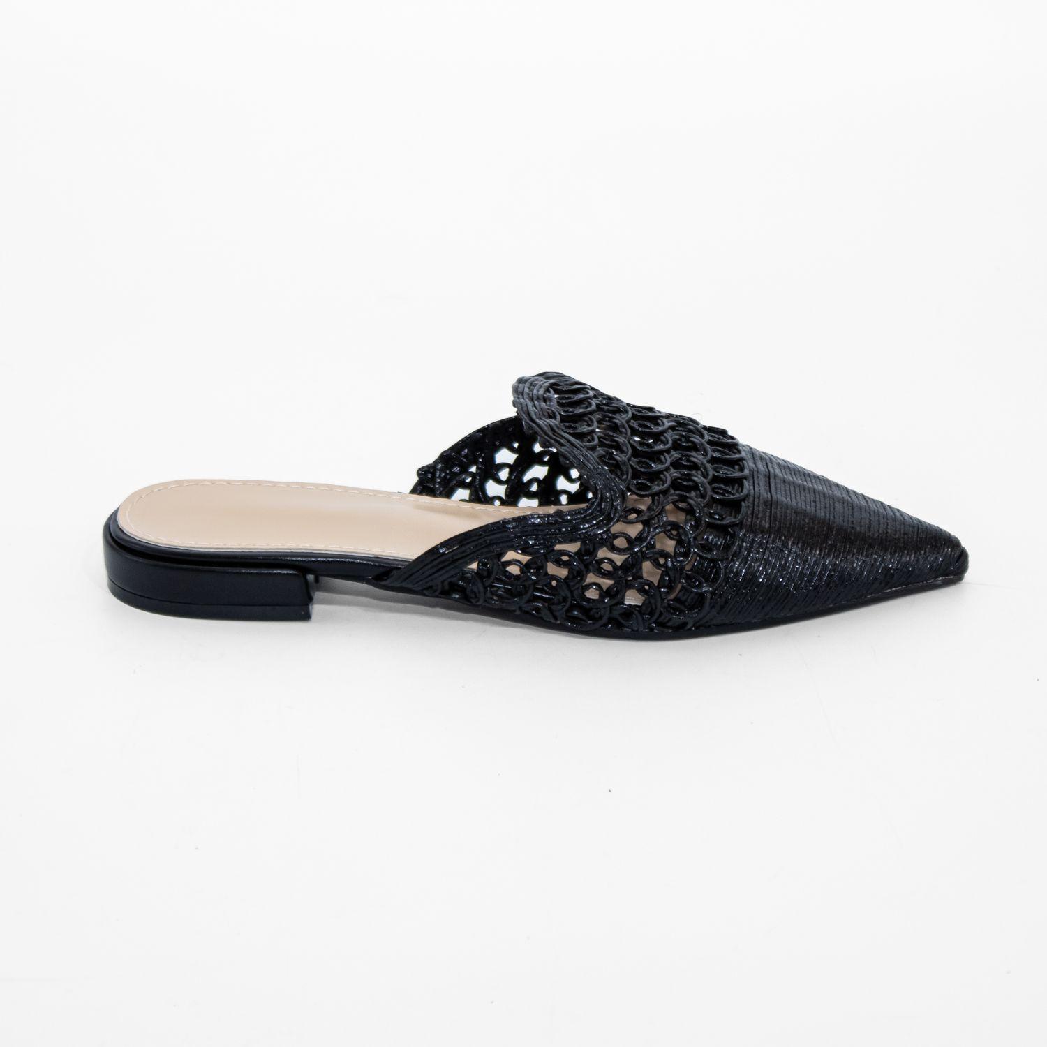 Puntilla Tejida Perforaciones Negro Mailea-0