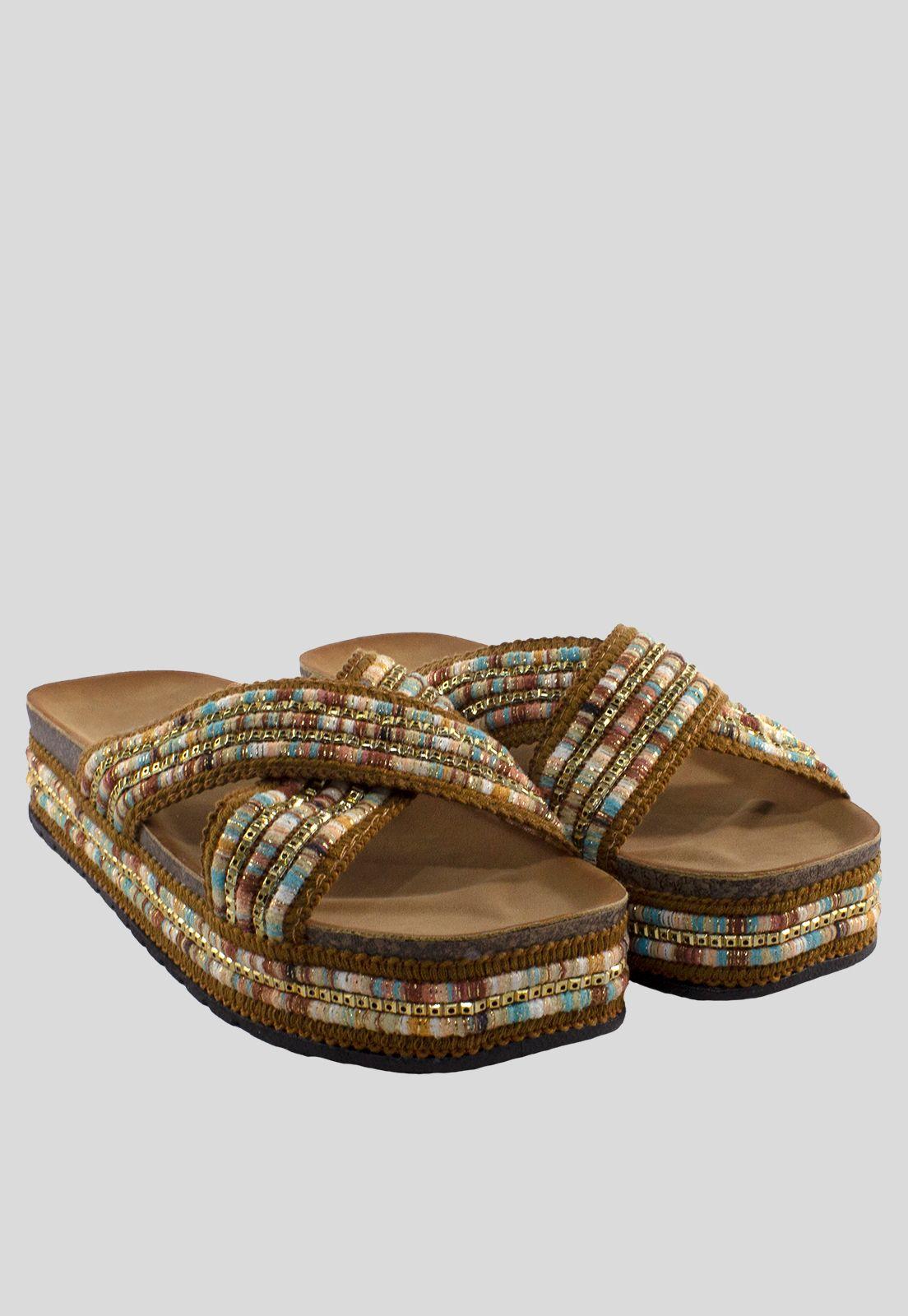 Sandalia Baja Cruzada Lurex Camel-3