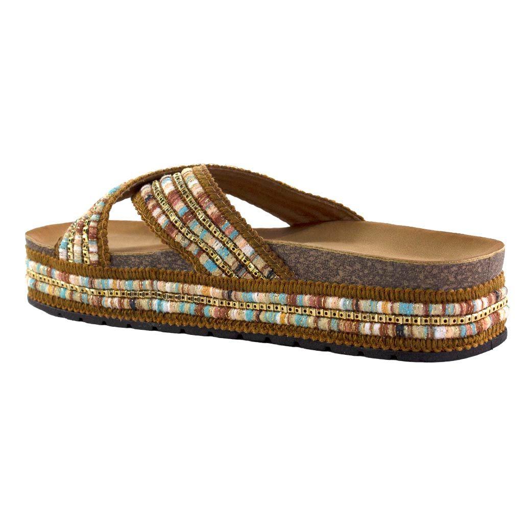 Sandalia Baja Cruzada Lurex Camel-2