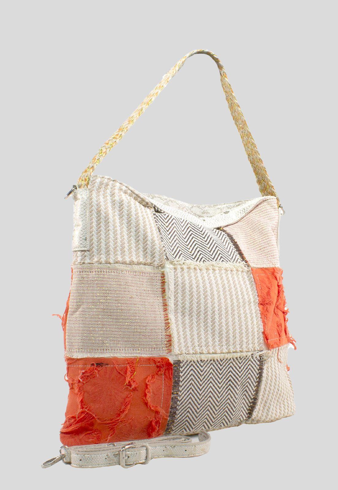 Cartera Patch Cuadrados Naranjo-1