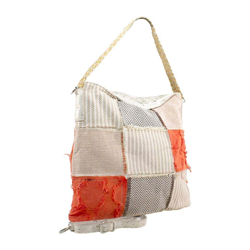 Cartera Patch Cuadrados Naranjo-1