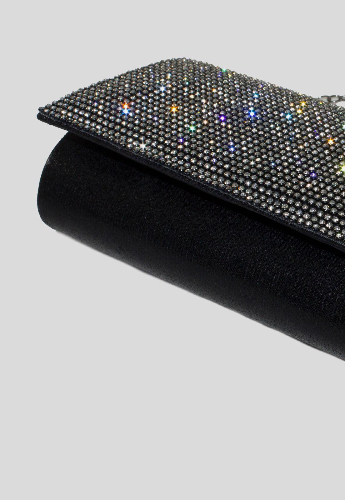 Cartera noche mediana sobre full strass Negro-4