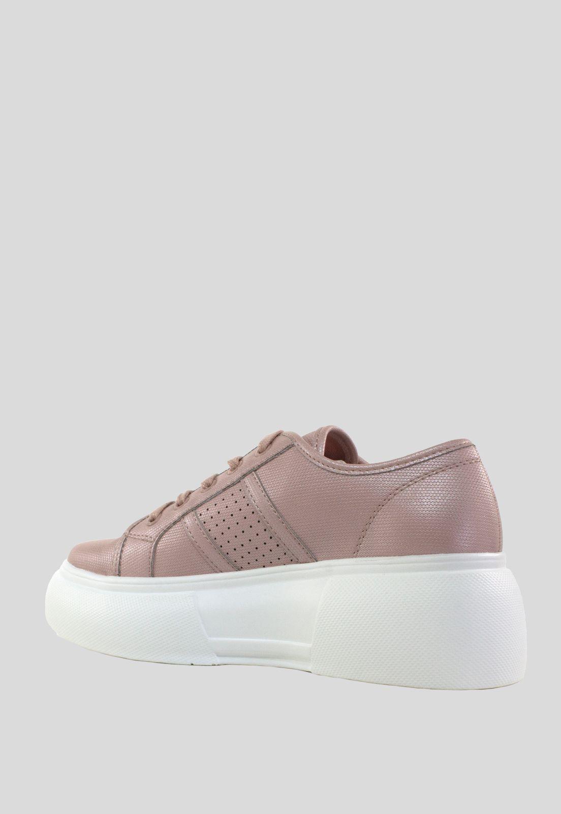 Zapatilla Alta Lisa Perforada Rosado-2