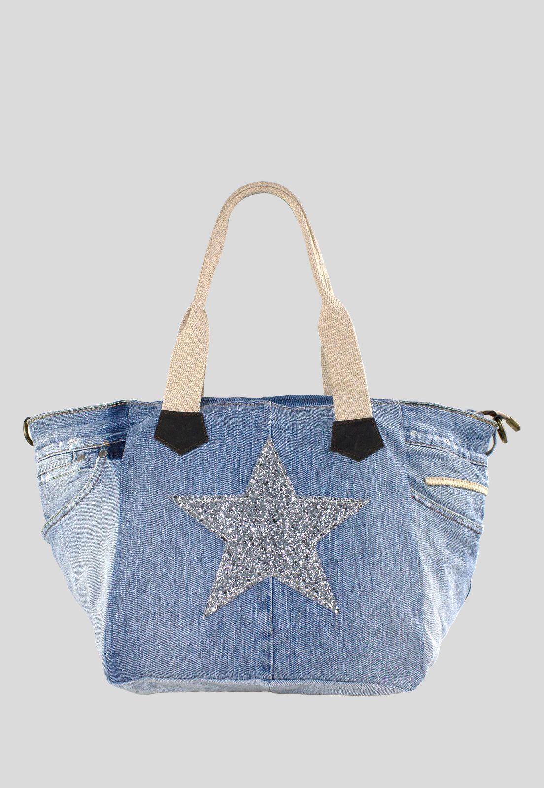 Cartera Jeans Corazon Glitter Plata-0