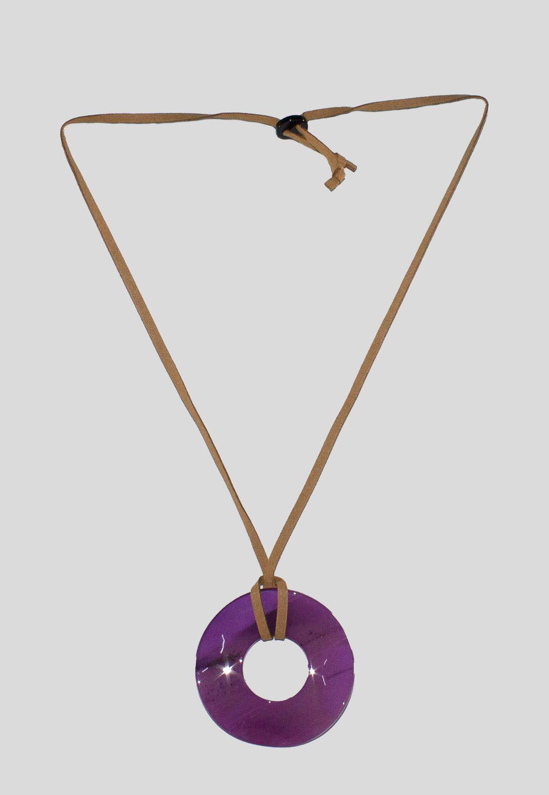Collar Circulo Acrilico Morado-0