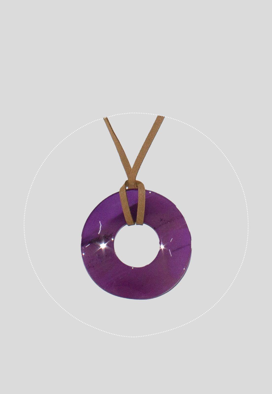 Collar Circulo Acrilico Morado-1