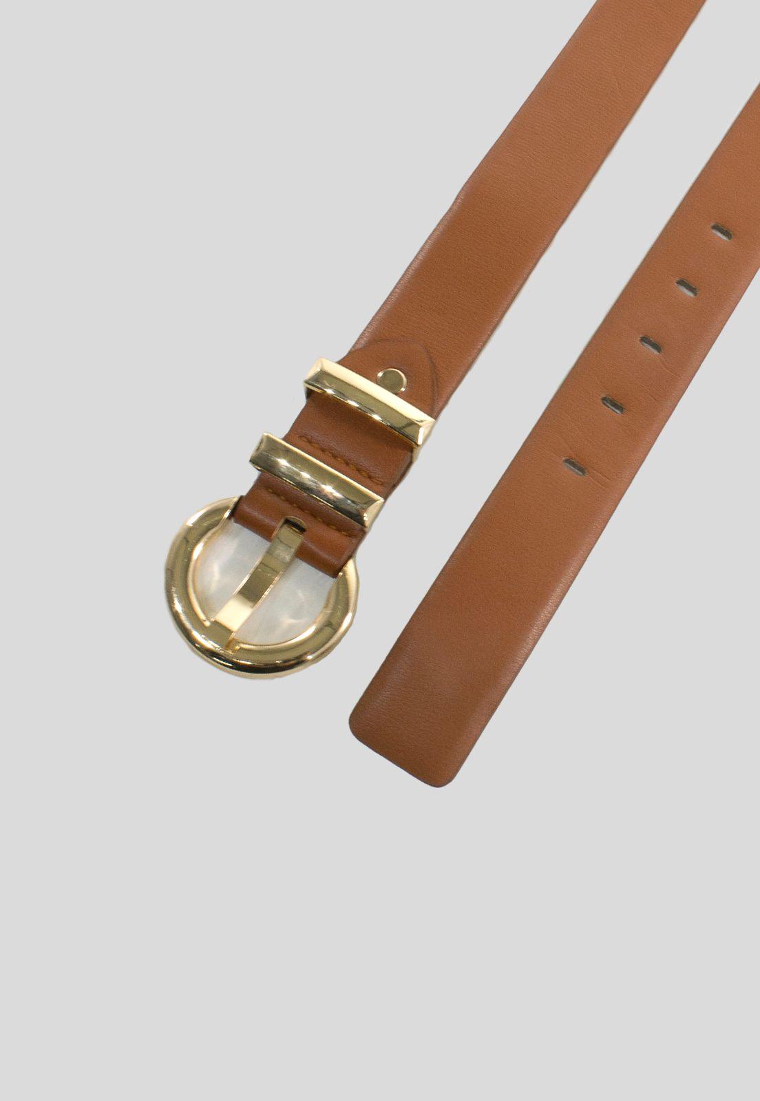 Cinturon 2 pasadores metal Tostado-2