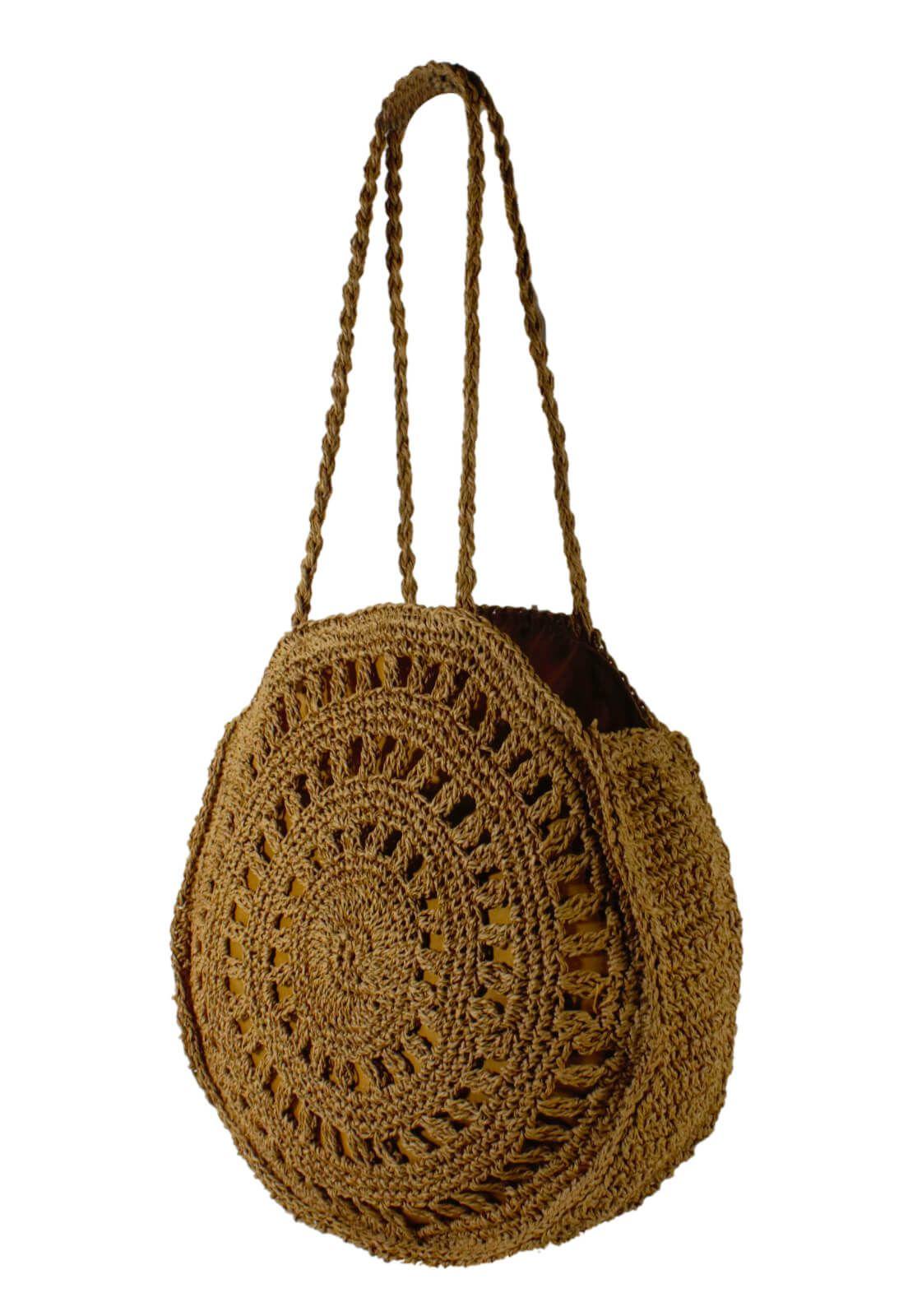 Cartera Paja Redonda 2 Manillas Tostado-2