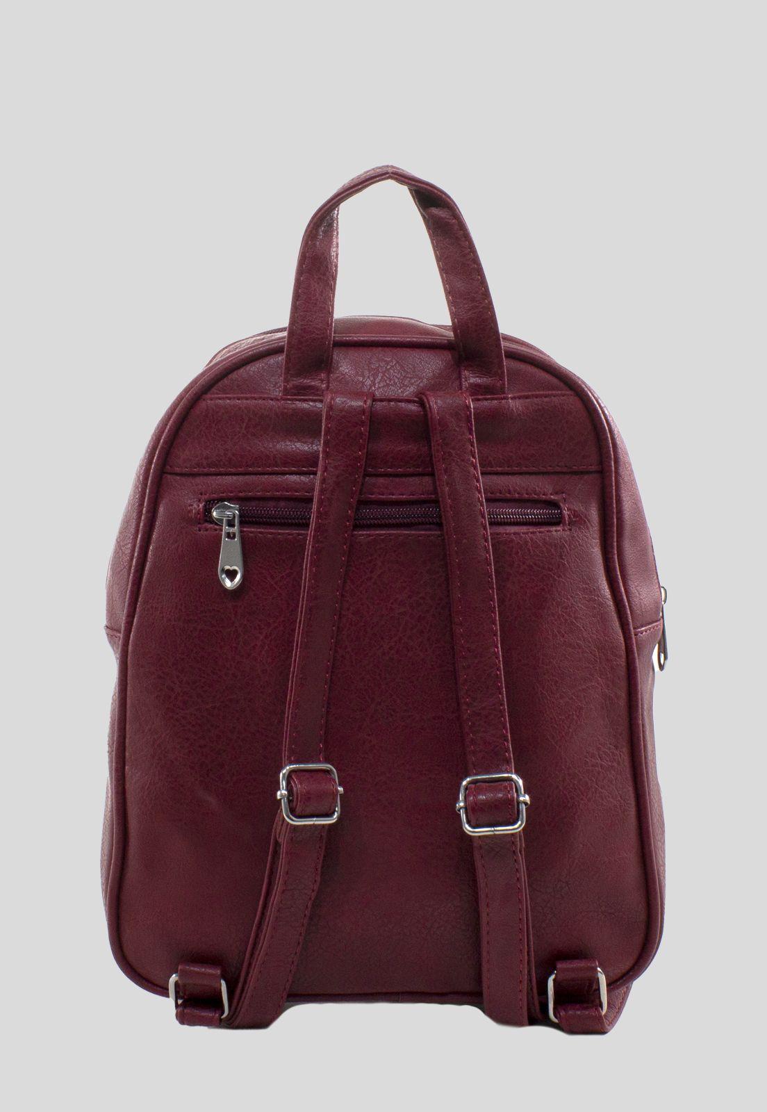 Mochila Lisa Doble Cierre Burdeo-2