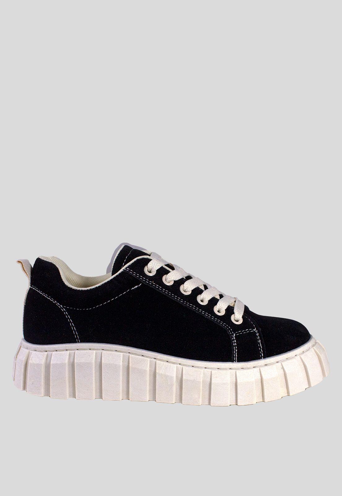 Zapatilla Base Acanalada Negro-1