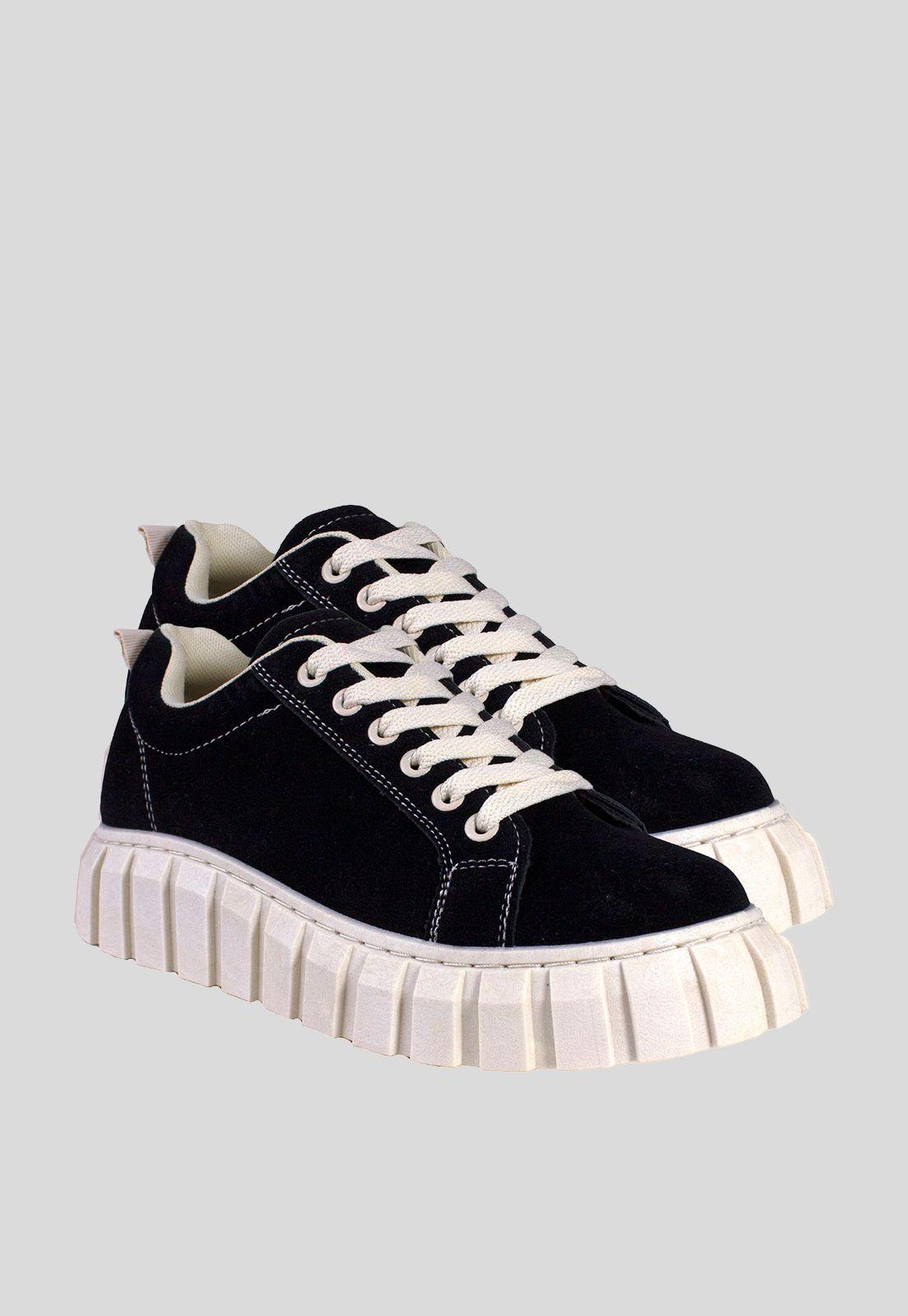 Zapatilla Base Acanalada Negro-3