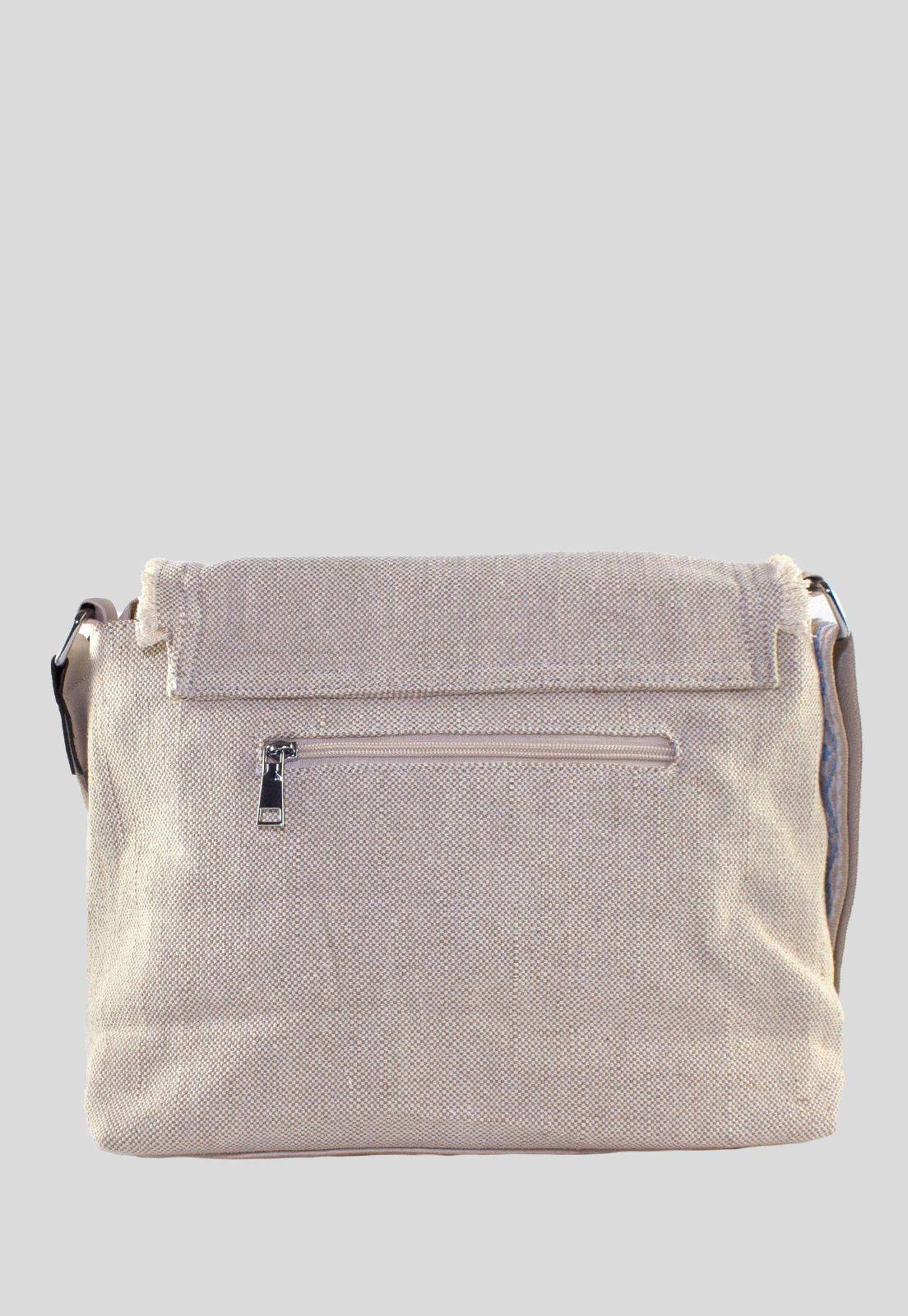 Cartera Lona Flecos Beige-2