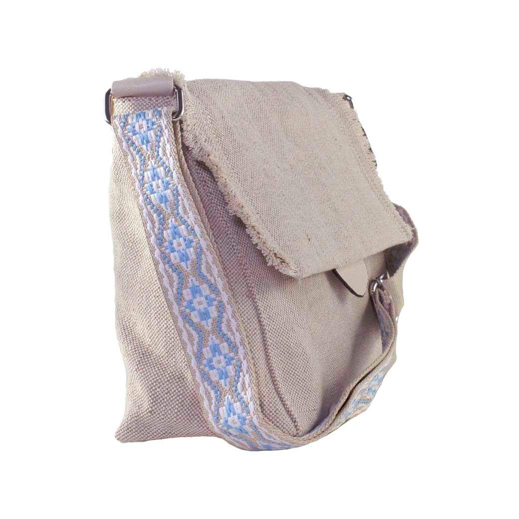 Cartera Lona Flecos Beige-1