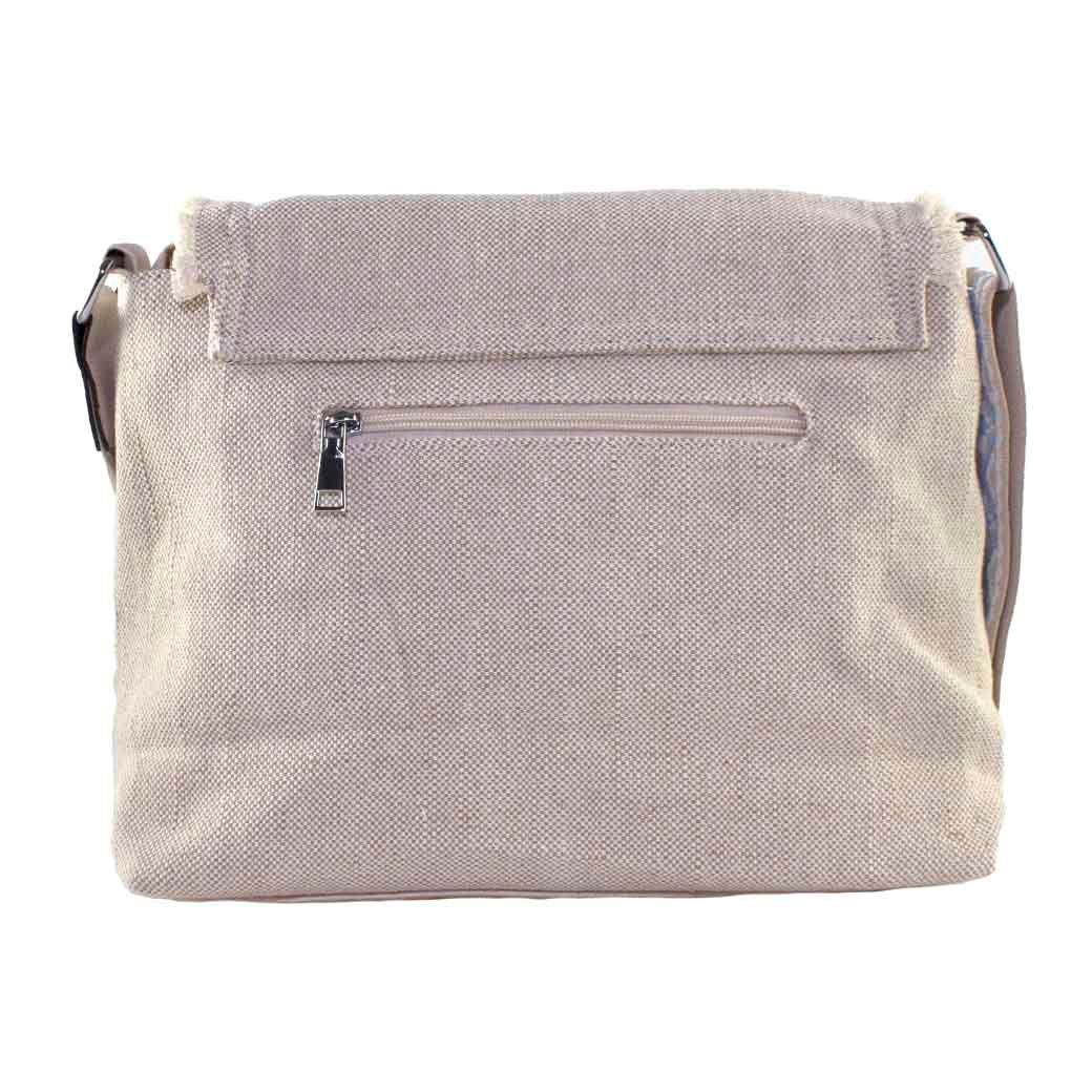 Cartera Lona Flecos Beige-2
