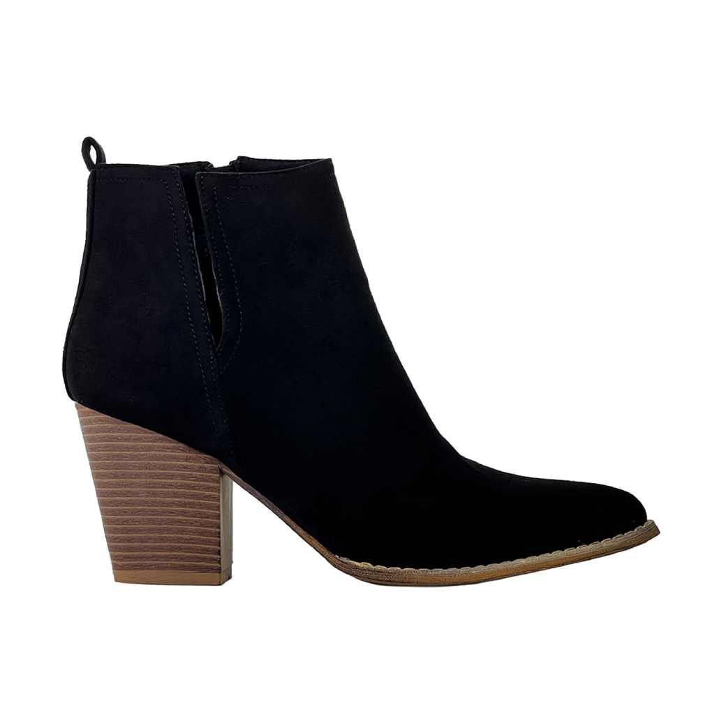 Botín con Taco Vaquero E03 Mujer Negro Mailea-0