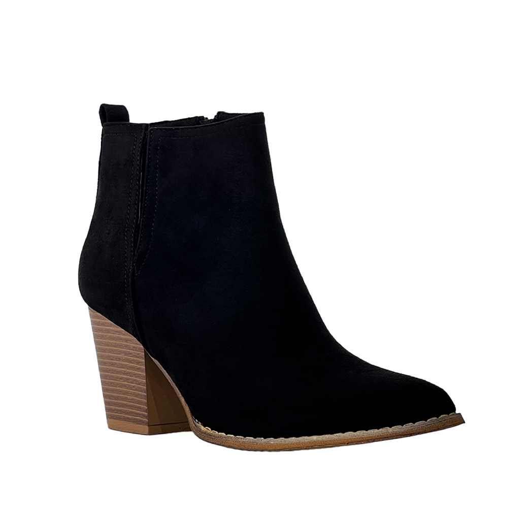 Botín con Taco Vaquero E03 Mujer Negro Mailea-1