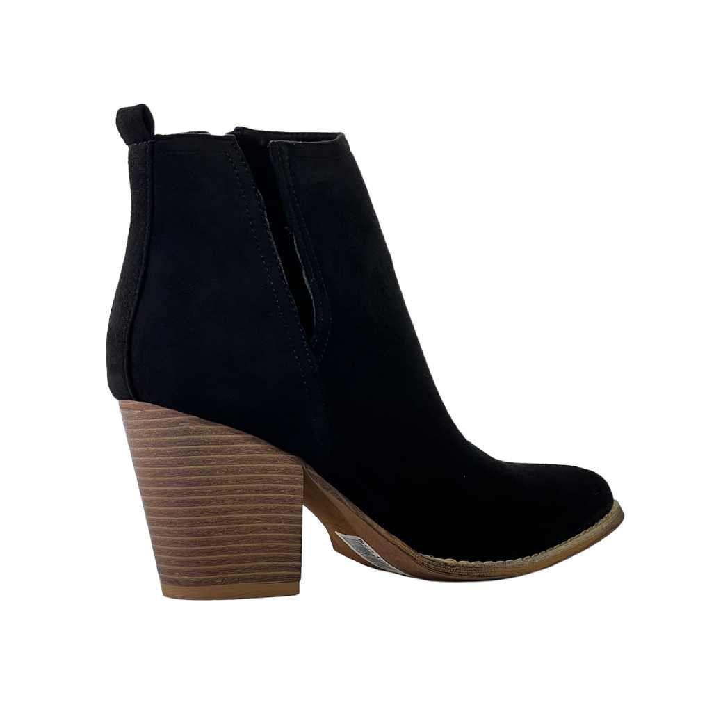 Botín con Taco Vaquero E03 Mujer Negro Mailea-2