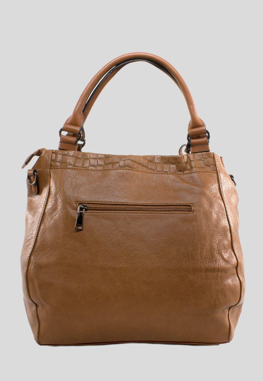 Cartera Lisa Y Coc Con Piel Café-2