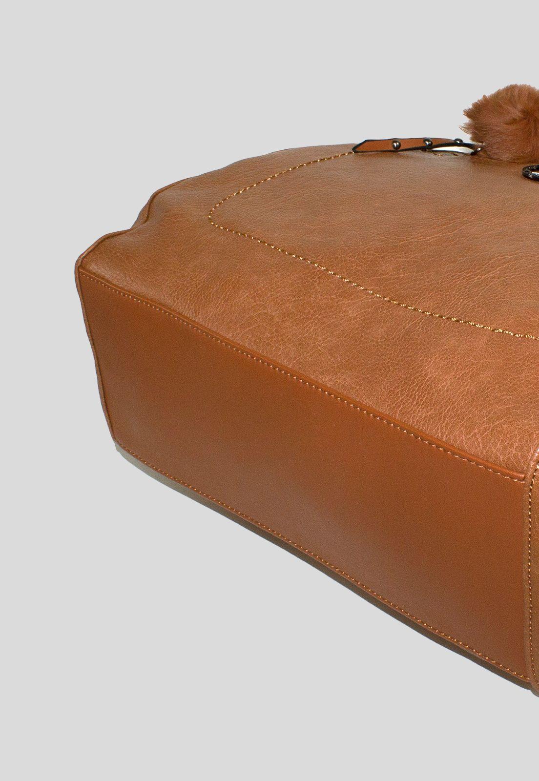 Cartera Lisa Y Coc Con Piel Café-4