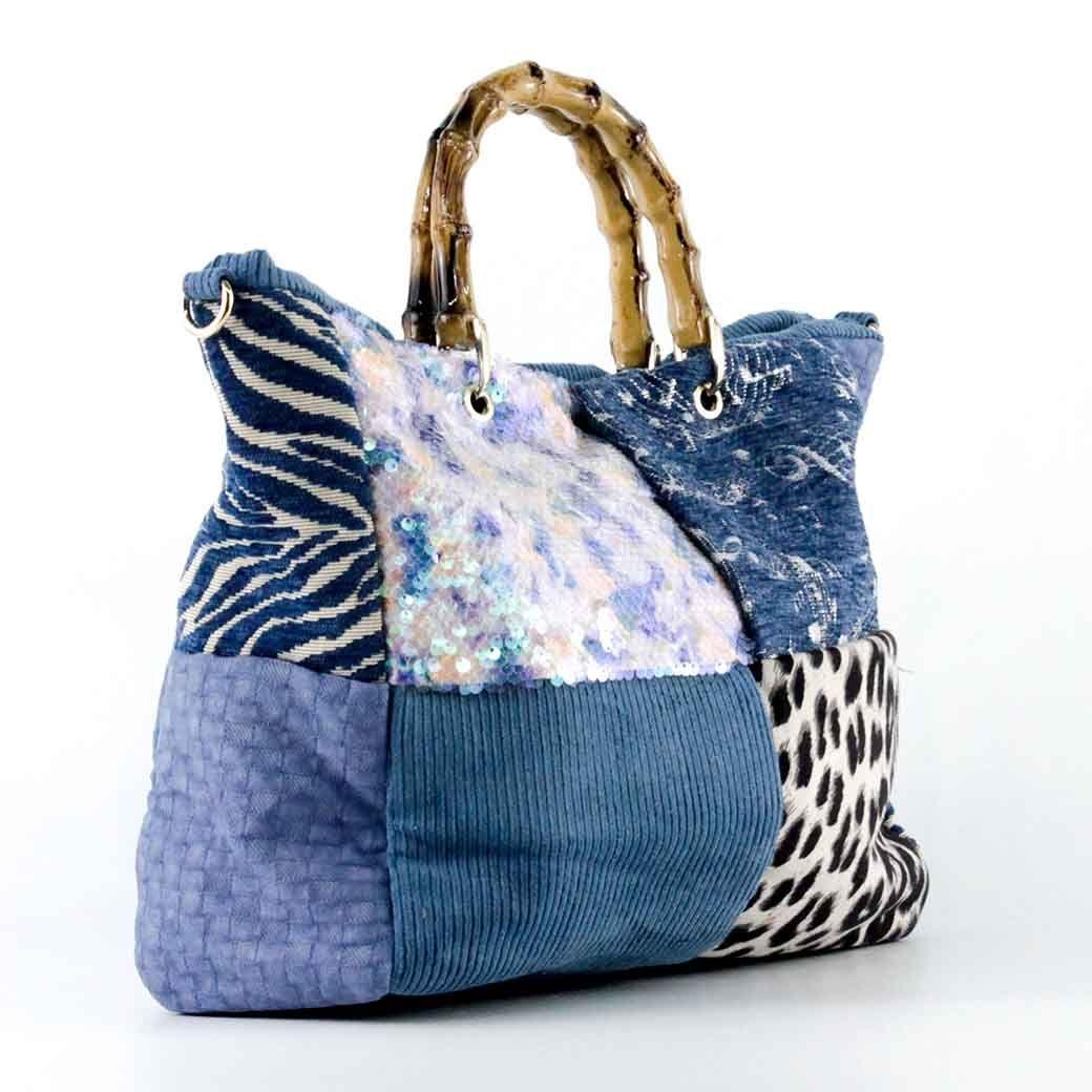 Cartera Cotele Manilla Bambu 007 Mujer Celeste Mailea-1
