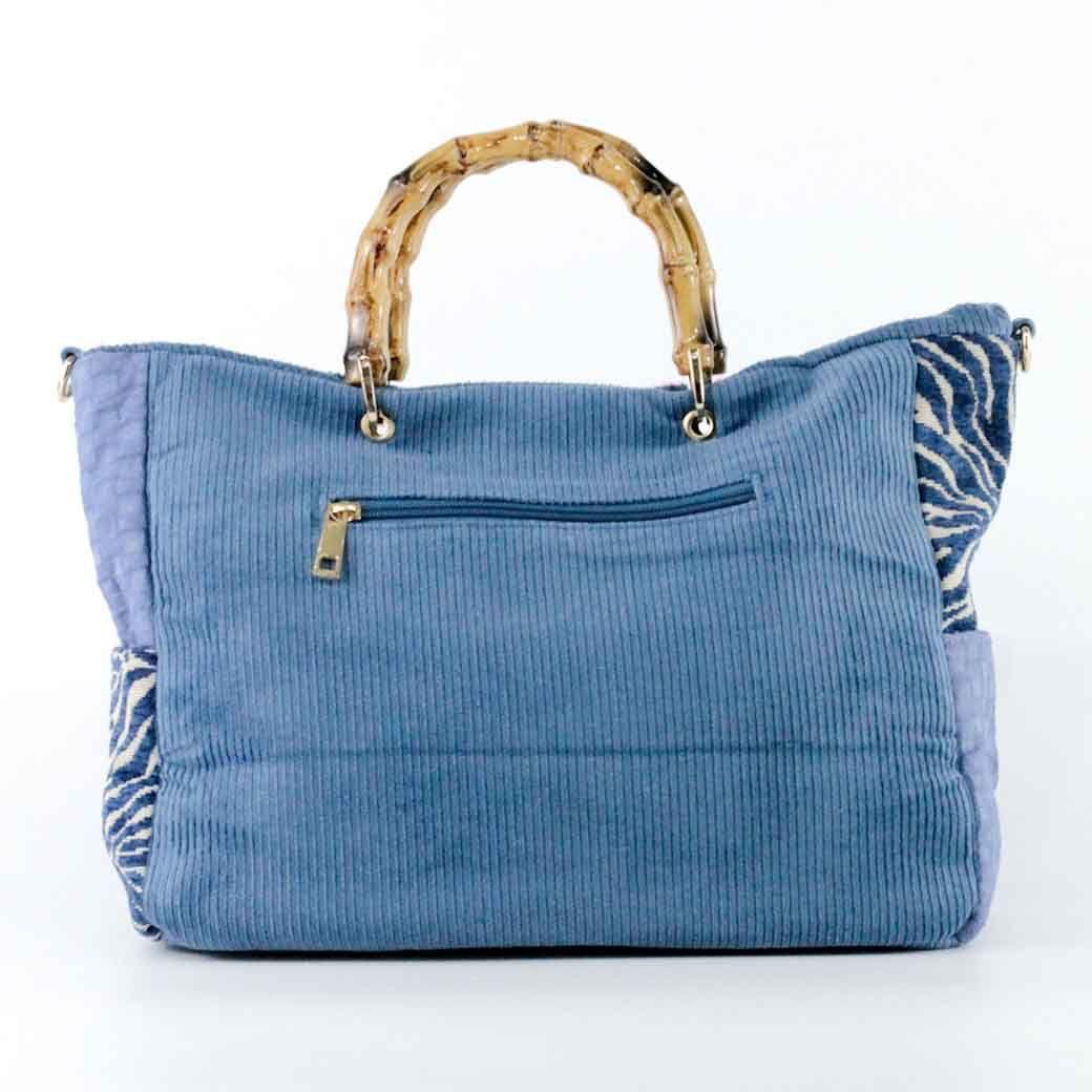 Cartera Cotele Manilla Bambu 007 Mujer Celeste Mailea-2